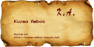 Kuzma Ambos névjegykártya